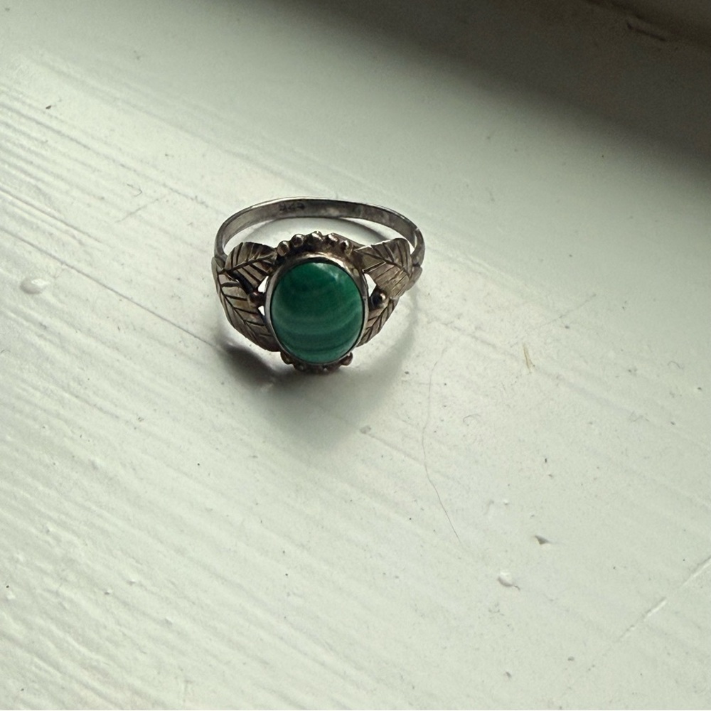 Sterling Malachite Ring - image 8